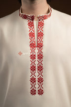 Men's Vyshyvanka "Knyazha (1)" (milky-white)