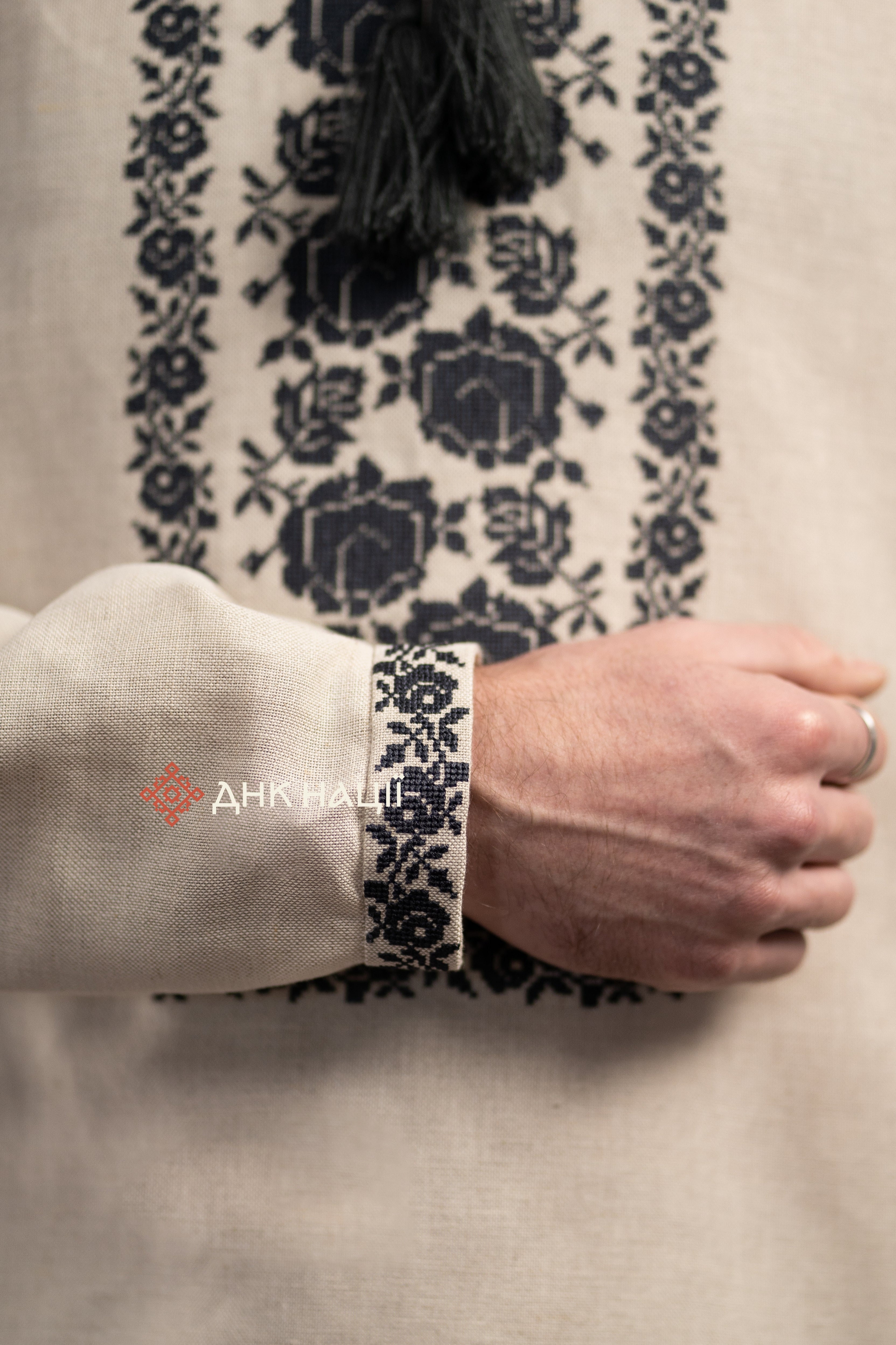 Men's Vyshyvanka "Zakvitchana (1)" (grey)