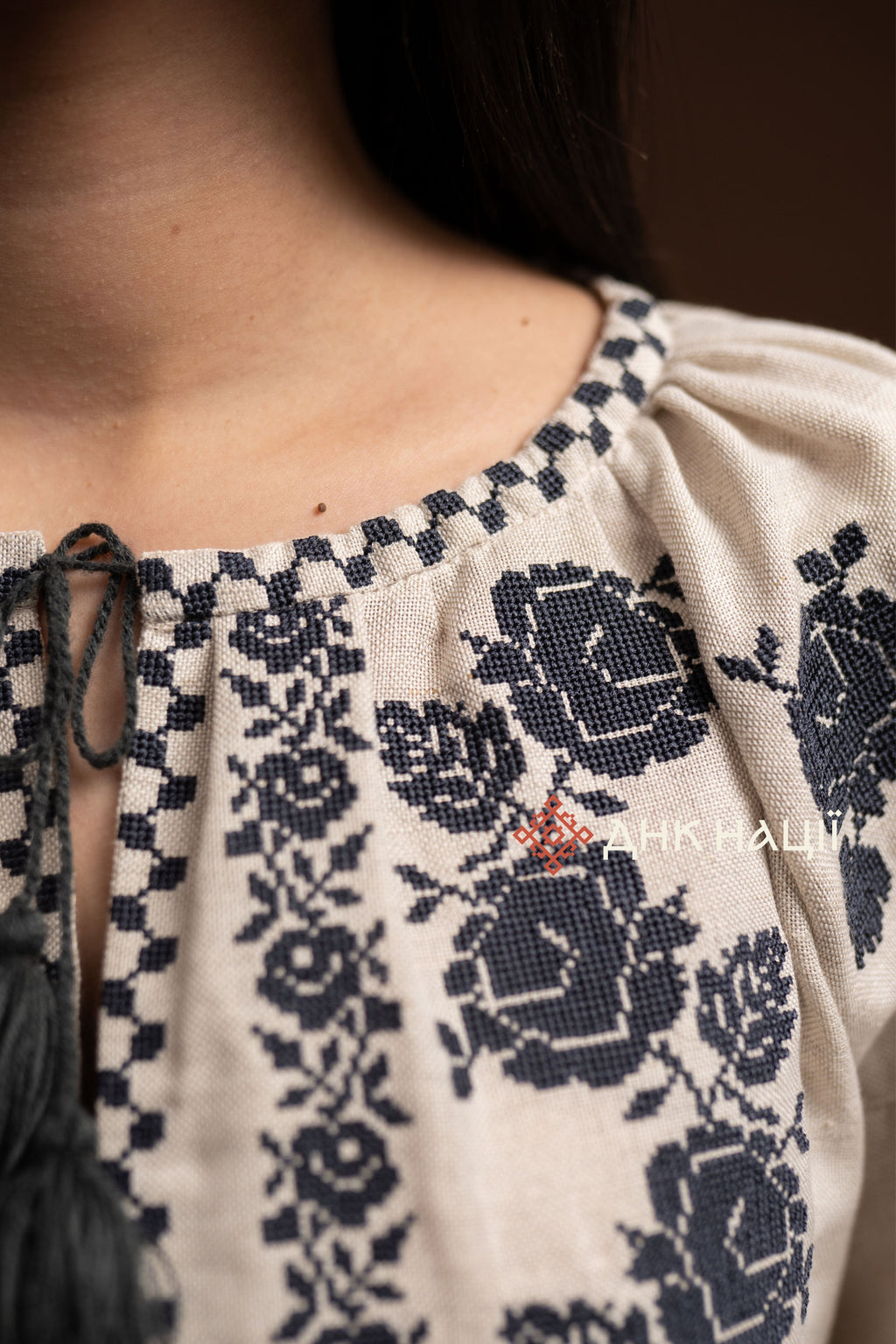 Embroidered Dress “Zakvitchana (1)” (Gray)