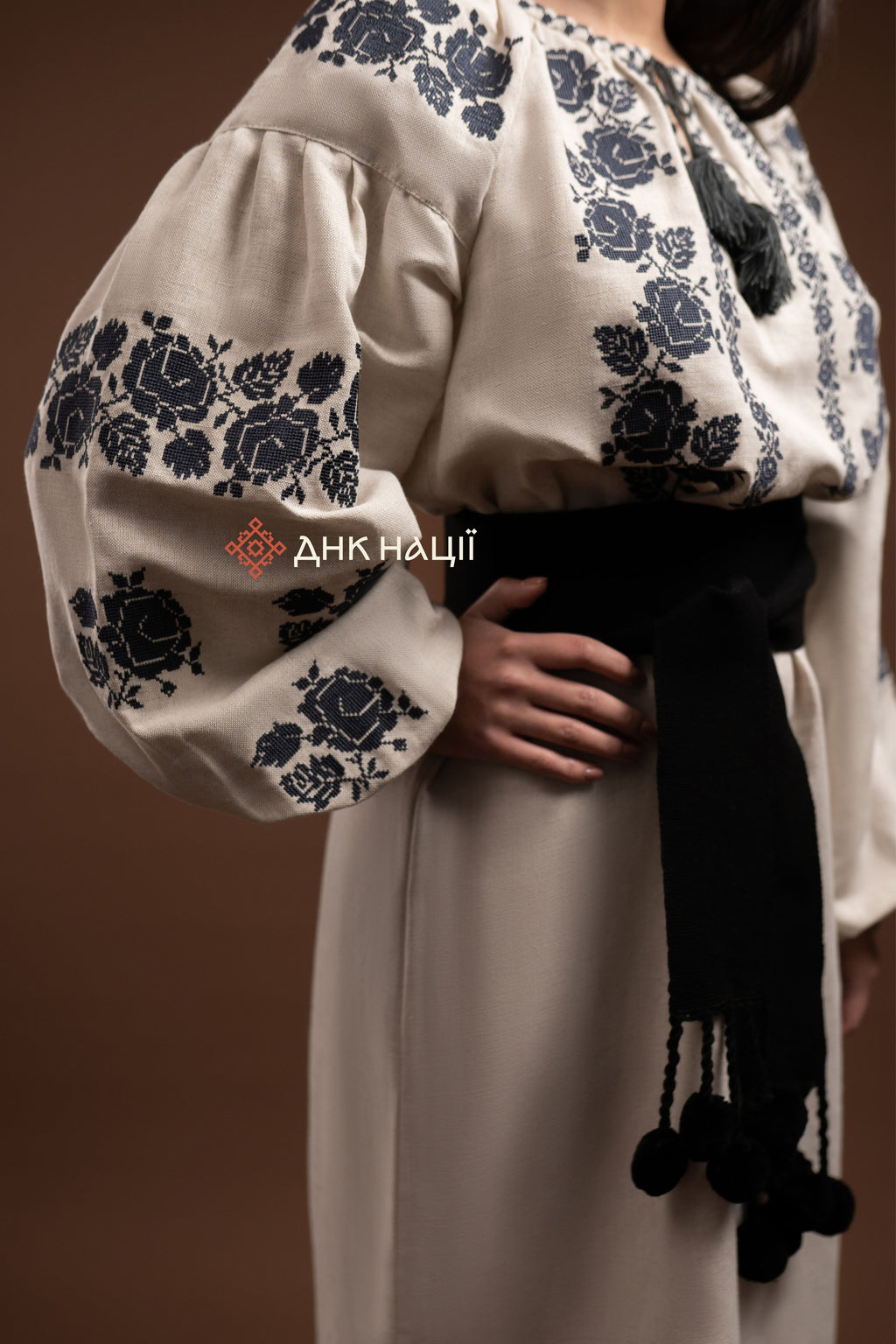 Embroidered Dress “Zakvitchana (1)” (Gray)