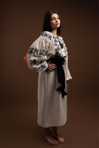 Embroidered Dress “Zakvitchana (1)” (Gray)