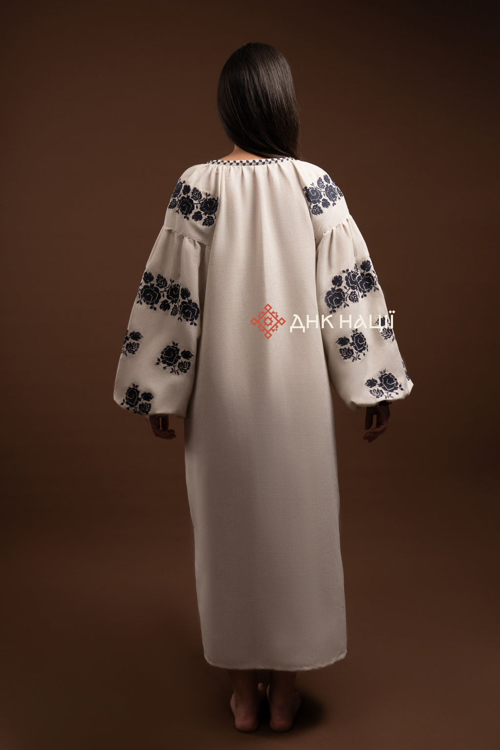 Embroidered Dress “Zakvitchana (1)” (Gray)