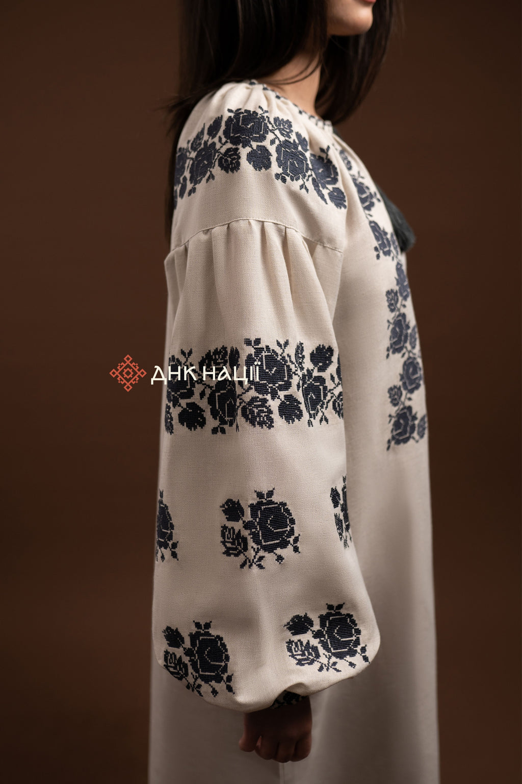 Embroidered Dress “Zakvitchana (1)” (Gray)