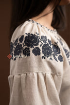 Embroidered Dress “Zakvitchana (1)” (Gray)