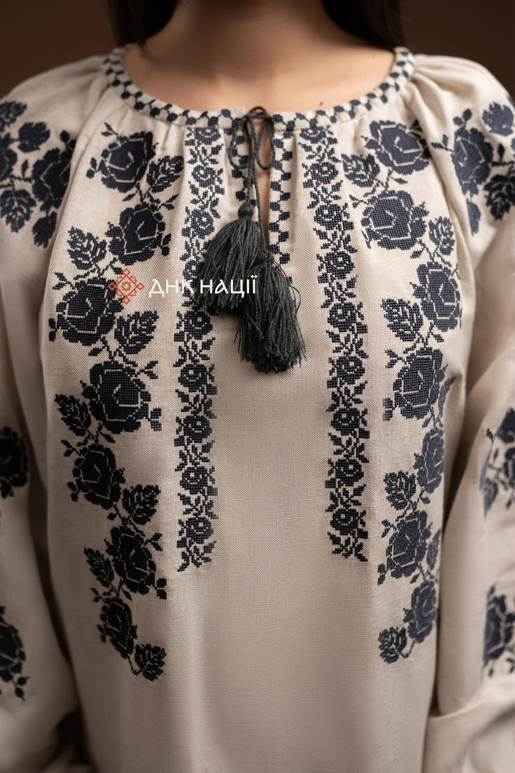 Embroidered Dress “Zakvitchana (1)” (Gray)