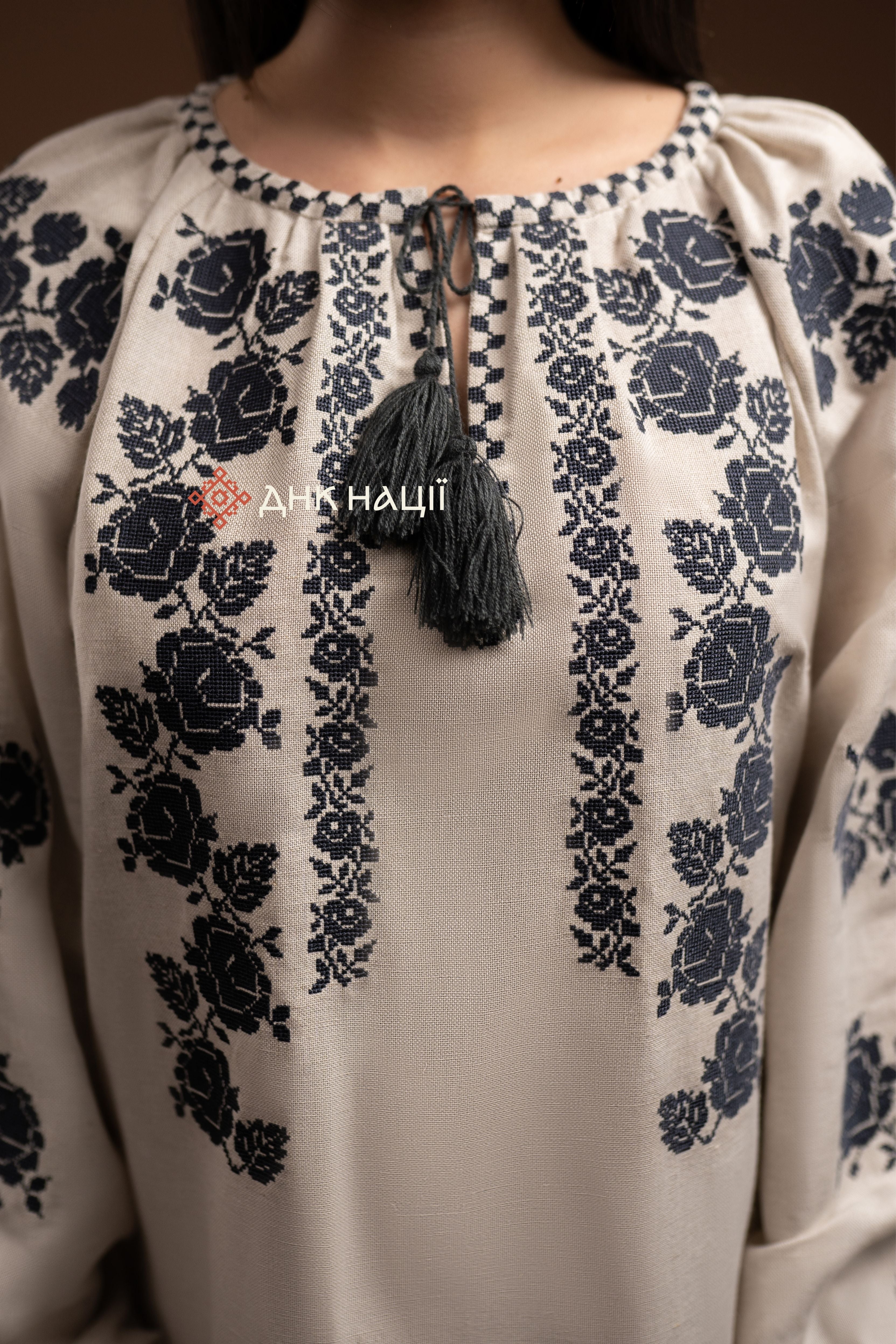 Embroidered Dress “Zakvitchana (1)” (Gray)