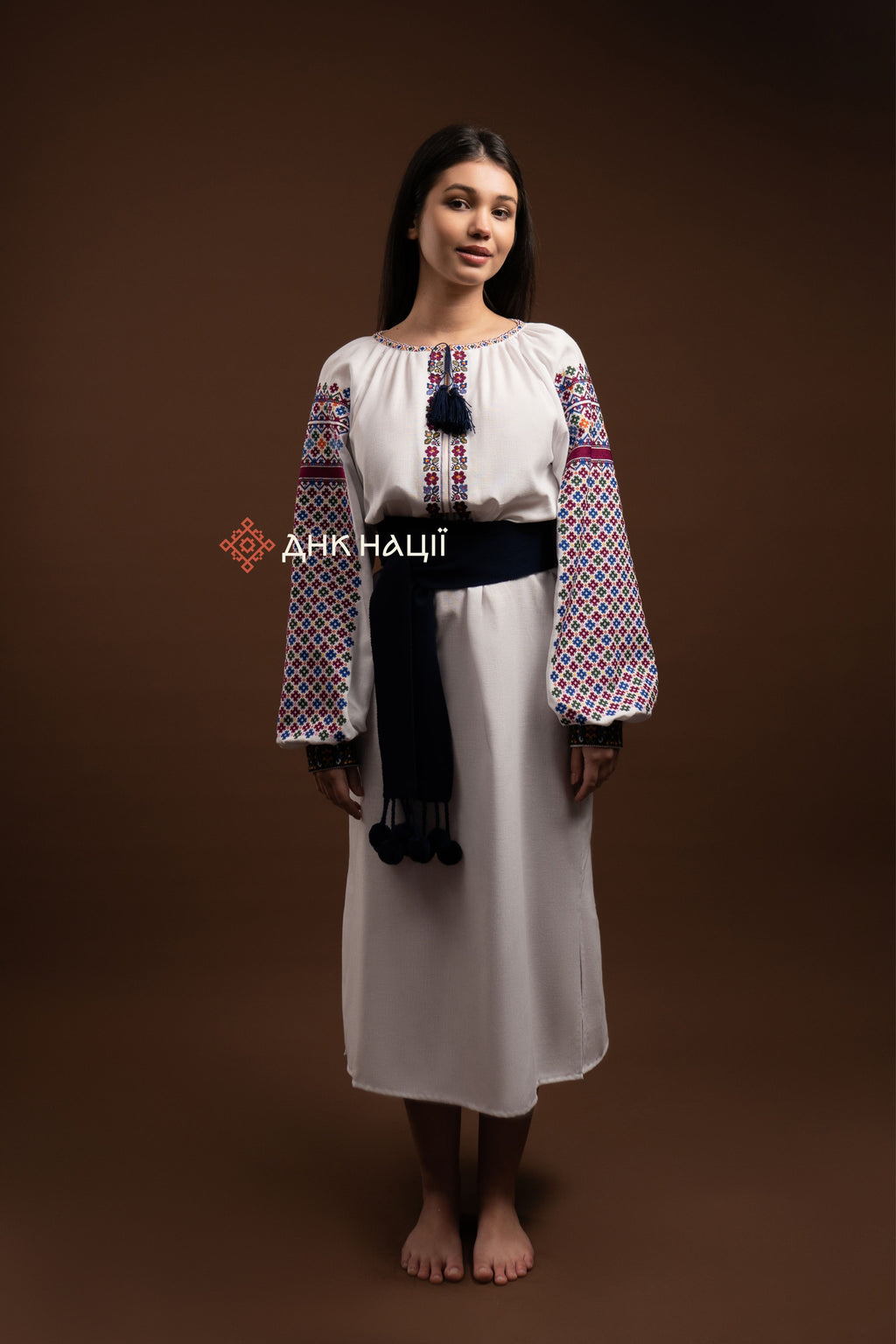 Embroidered Dress “Koketka (1)” (White)