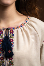 Вишиванка жіноча "Кокетка (2)"(бежева)