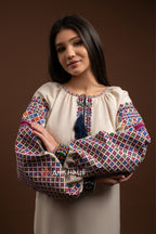 Вишита сукня "Кокетка (2)"(бежева)