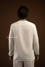 Men's Vyshyvanka "Bystrytsia (2)" (milky-white)