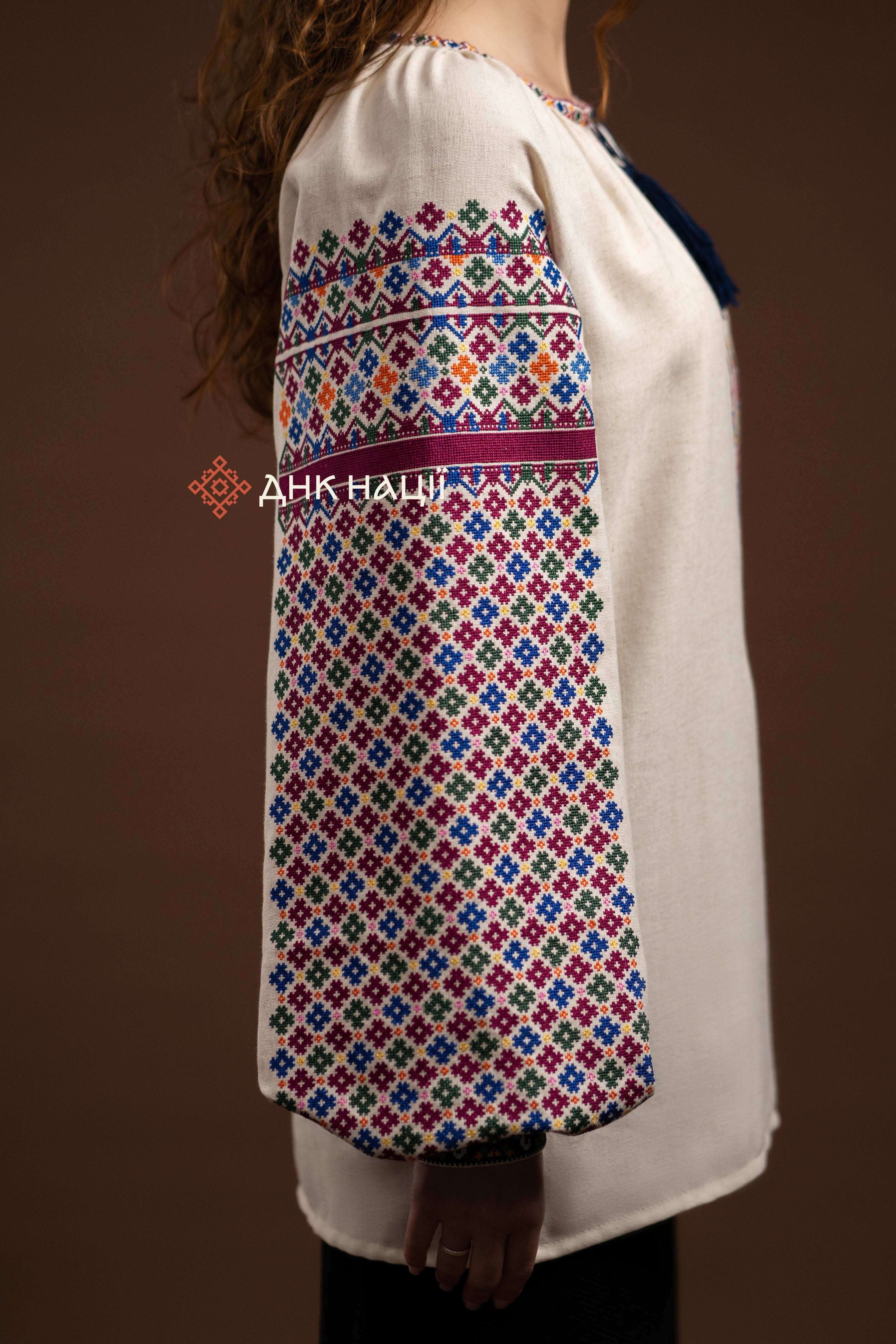 Women’s Embroidered Blouse “Koketka (2)” (Beige)