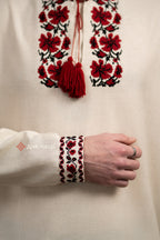 Men’s Embroidered Shirt “Zlahoda (2)” (Beige)