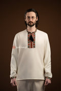 Men's Vyshyvanka "Bystrytsia (2)" (milky-white)