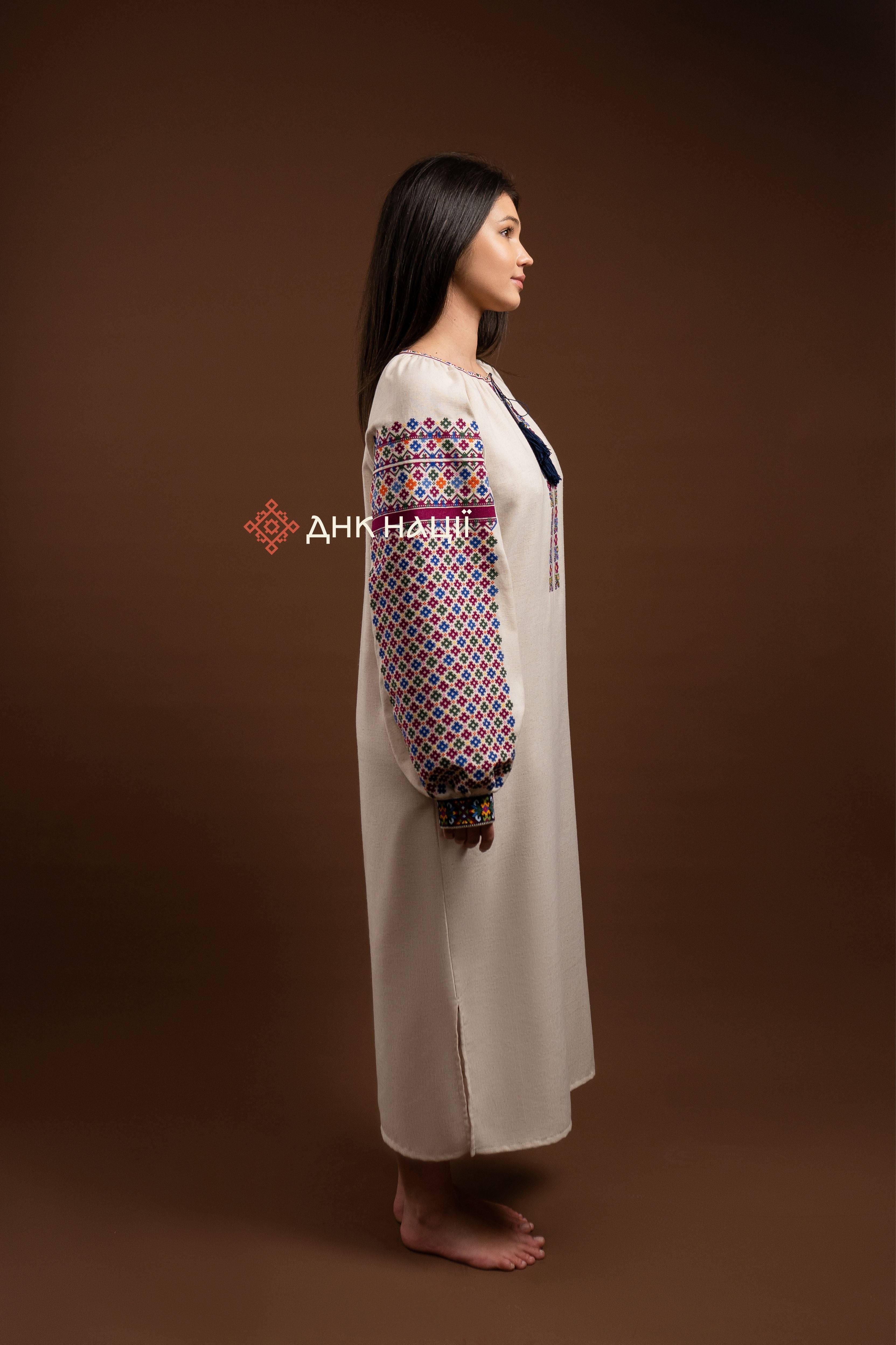 Вишита сукня "Кокетка (2)"(бежева)