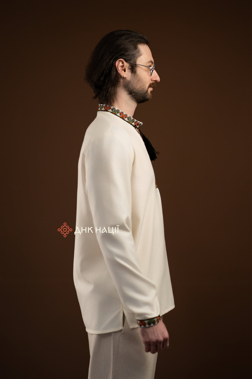 Men's Vyshyvanka "Bystrytsia (2)" (milky-white)