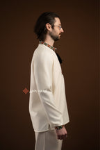 Men's Vyshyvanka "Bystrytsia (2)" (milky-white)