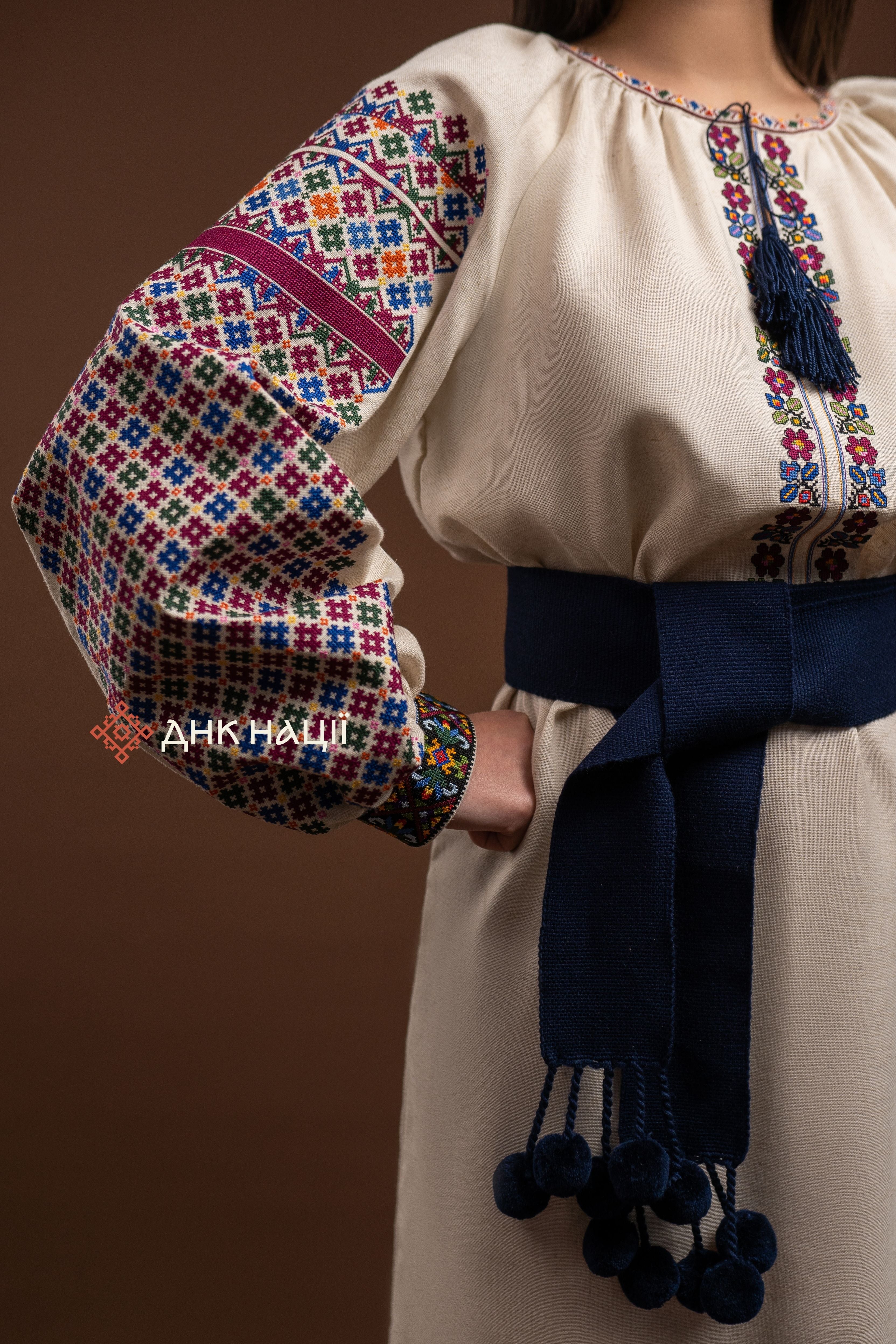 Вишита сукня "Кокетка (2)"(бежева)