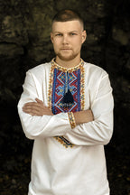Вишиванка чоловіча "Верховинка"(молочна)