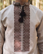 Вишиванка чоловіча "Благовільна"(коричнева)