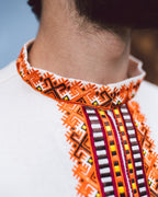 Вишиванка чоловіча "Закарпатська (2)"(молочна)