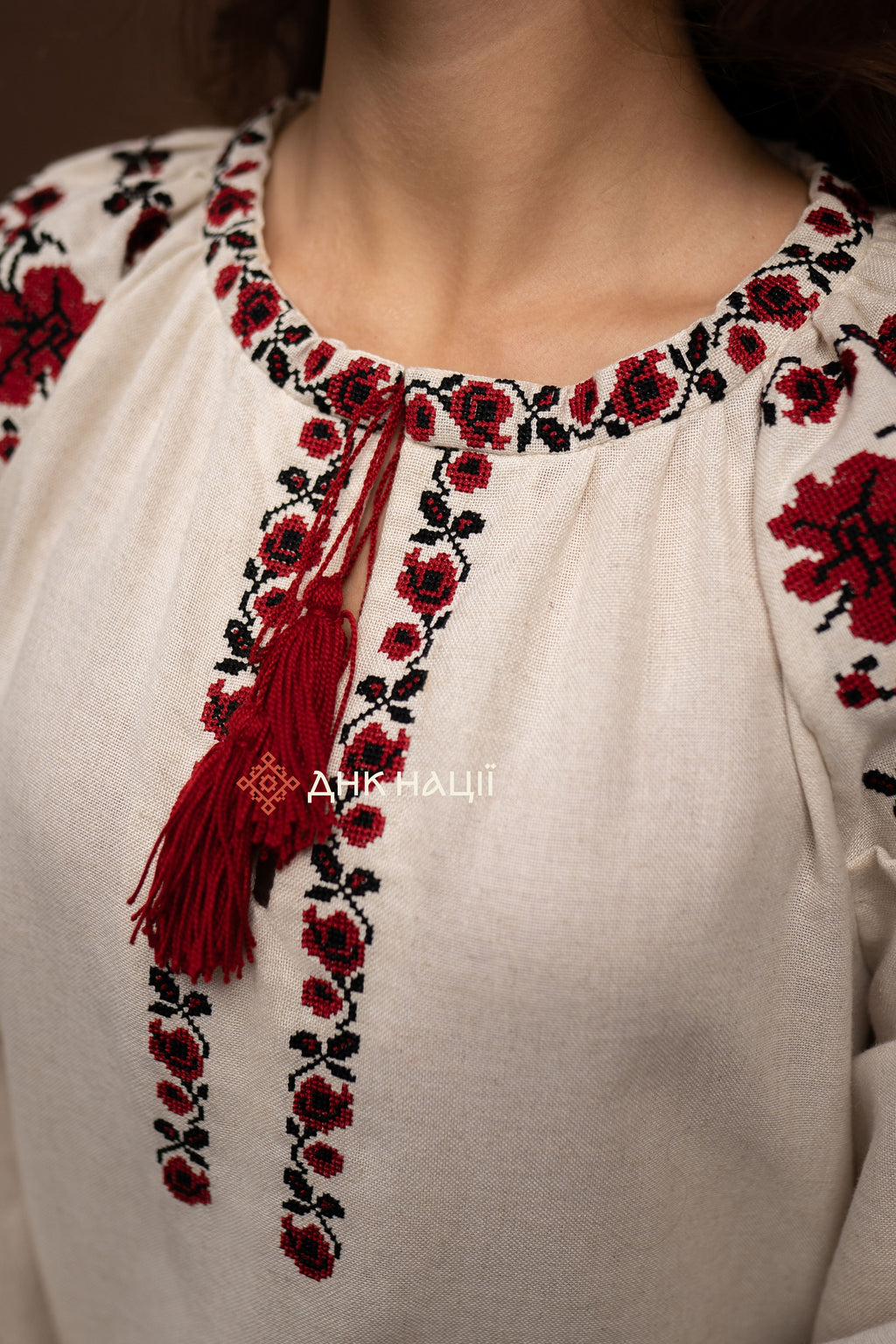 Embroidered Dress “Zlahoda (2)” (Beige)