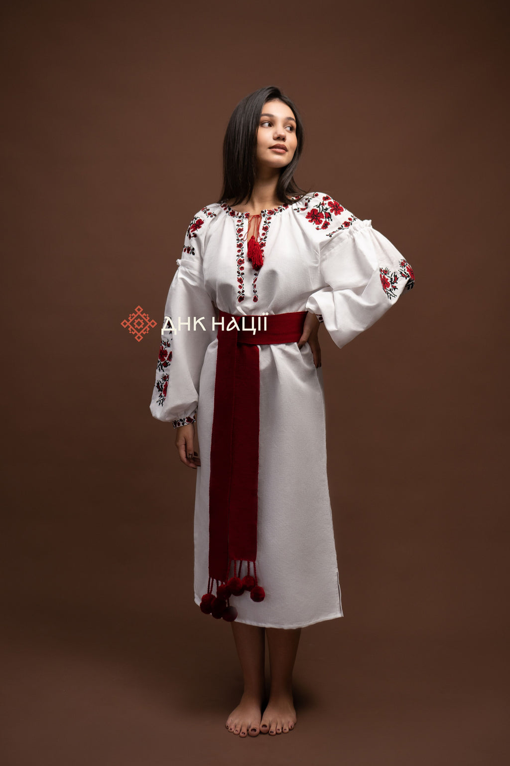 Embroidered Dress “Zlahoda (1)” (White)