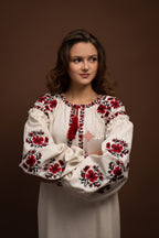 Embroidered Dress “Zlahoda (2)” (Beige)