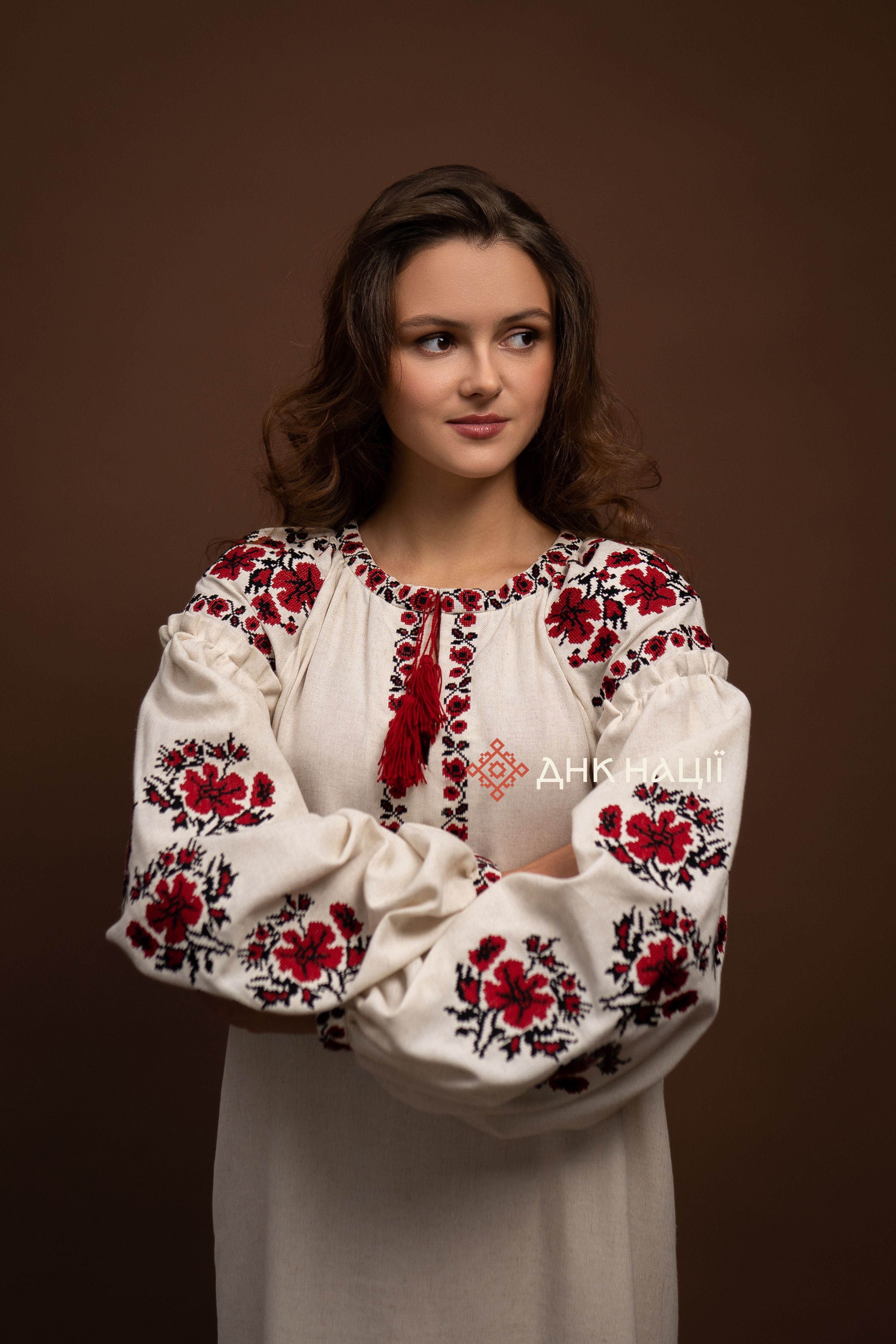 Embroidered Dress “Zlahoda (2)” (Beige)