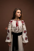 Embroidered Dress “Zlahoda (2)” (Beige)