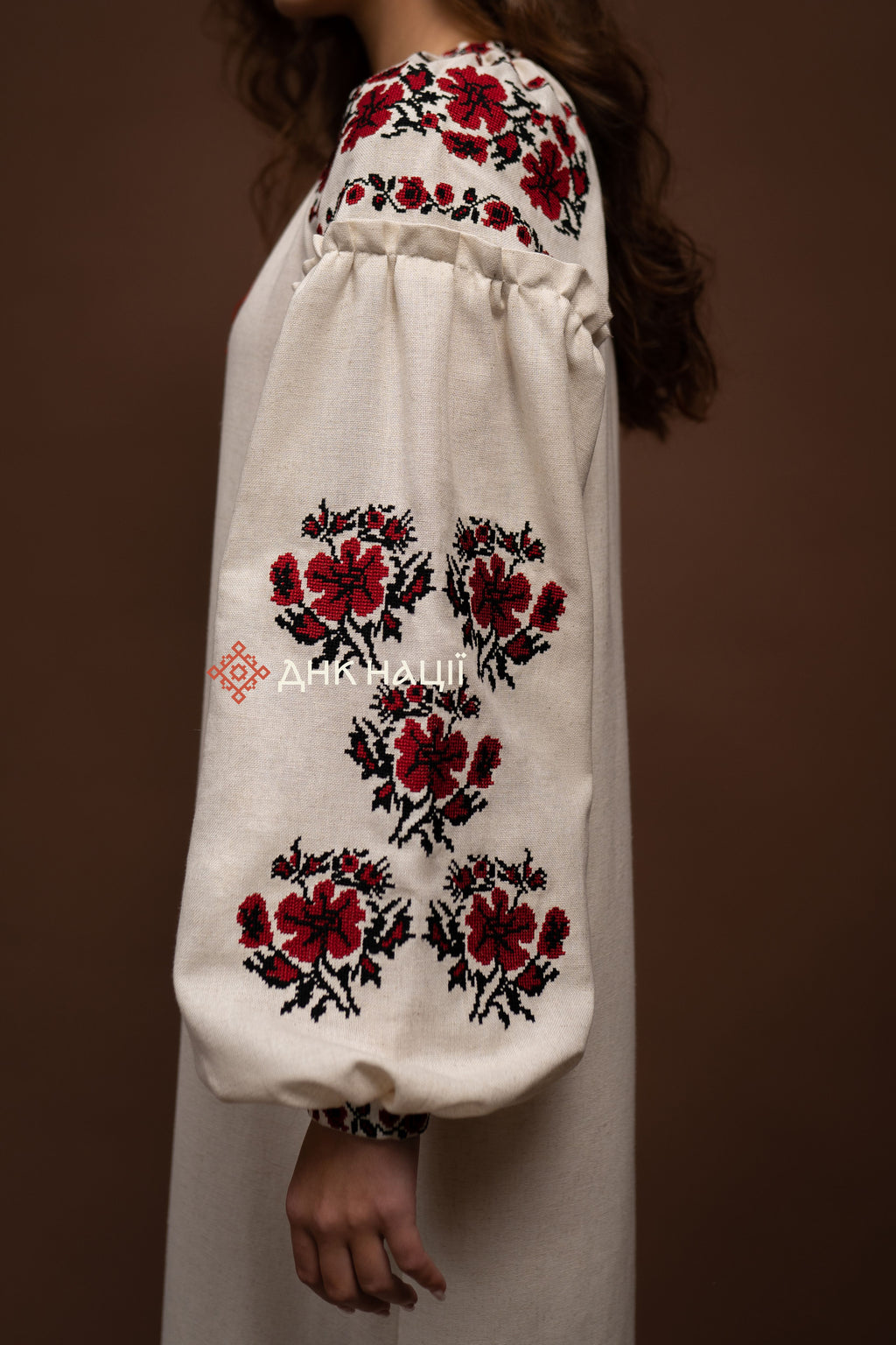 Embroidered Dress “Zlahoda (2)” (Beige)