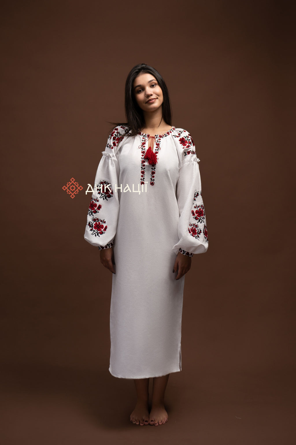 Embroidered Dress “Zlahoda (1)” (White)