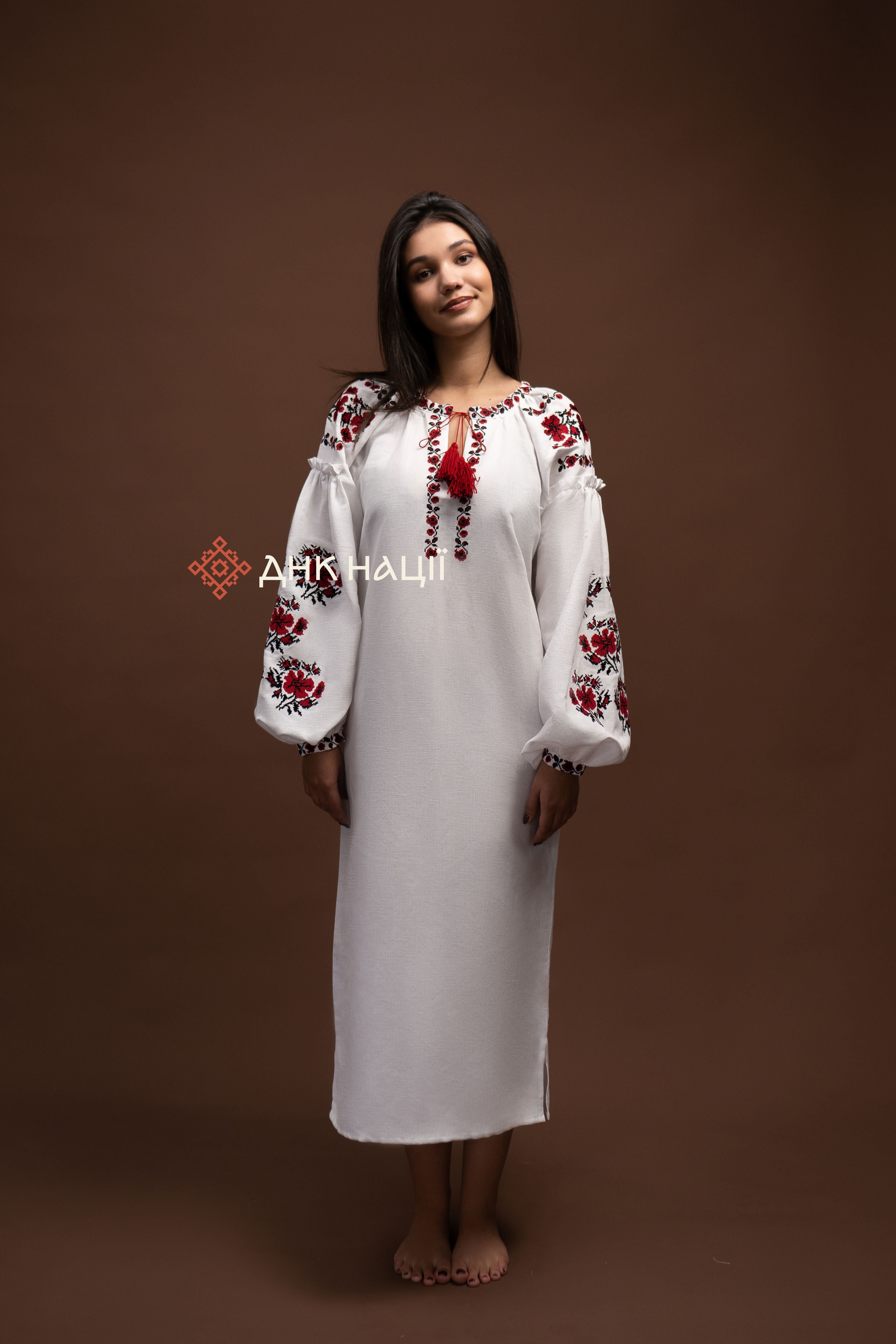 Embroidered Dress “Zlahoda (1)” (White)