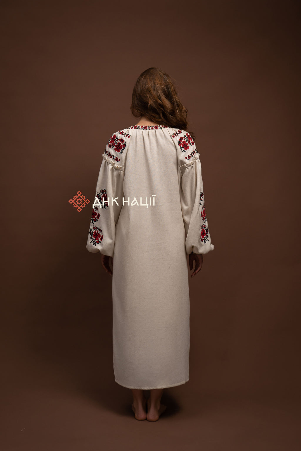 Embroidered Dress “Zlahoda (2)” (Beige)