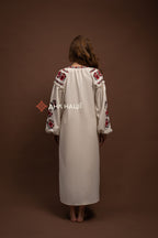 Embroidered Dress “Zlahoda (2)” (Beige)