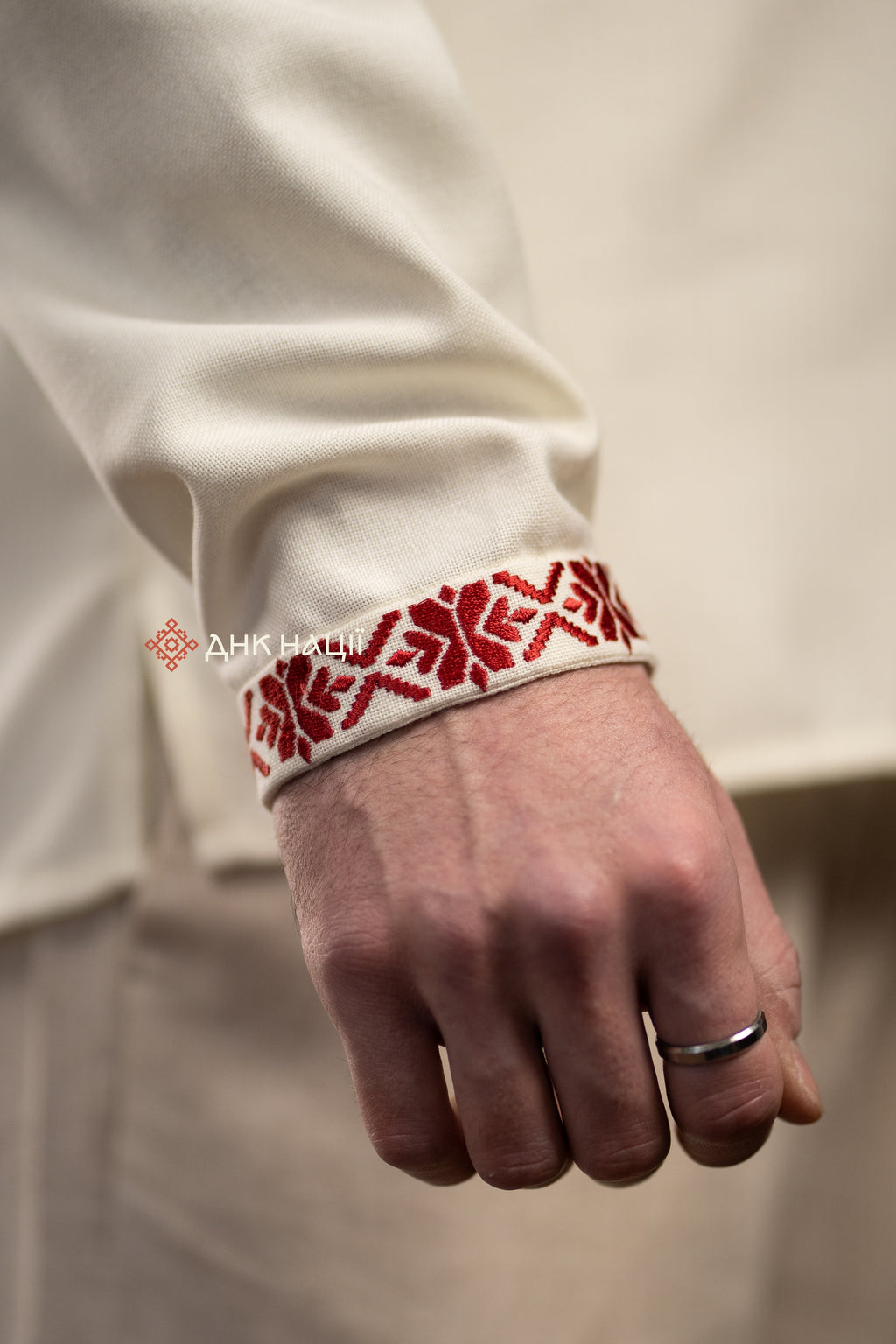 Men's Vyshyvanka "Knyazha (1)" (milky-white)