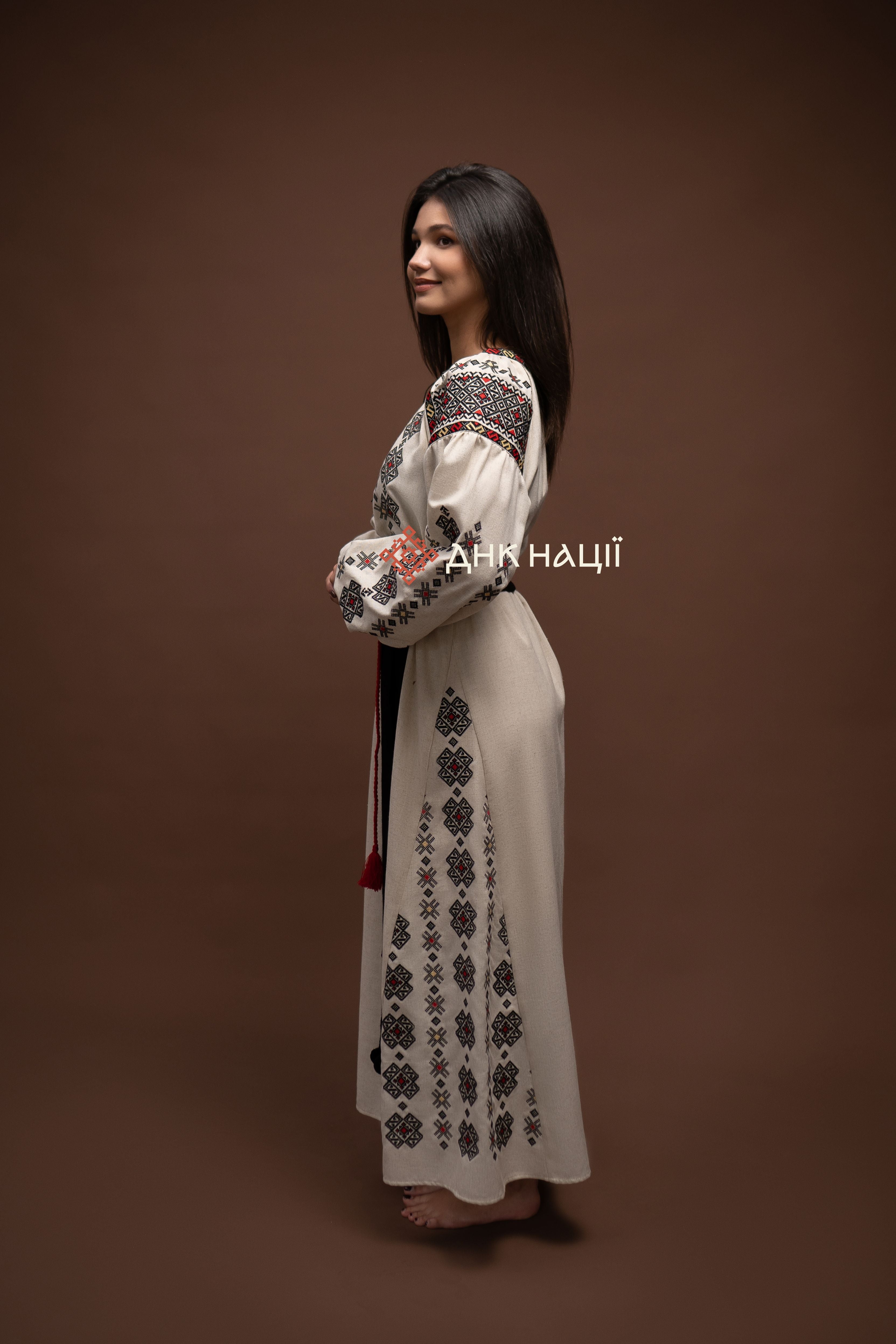 Вишита сукня "Гомін (1)"(бежева)