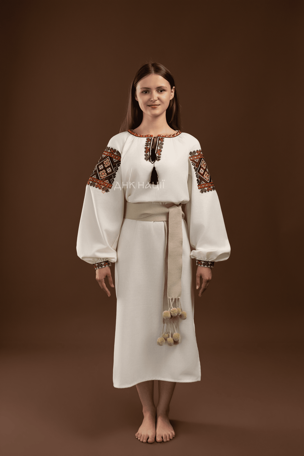 Вишита сукня "Бистриця (2)"(молочна)
