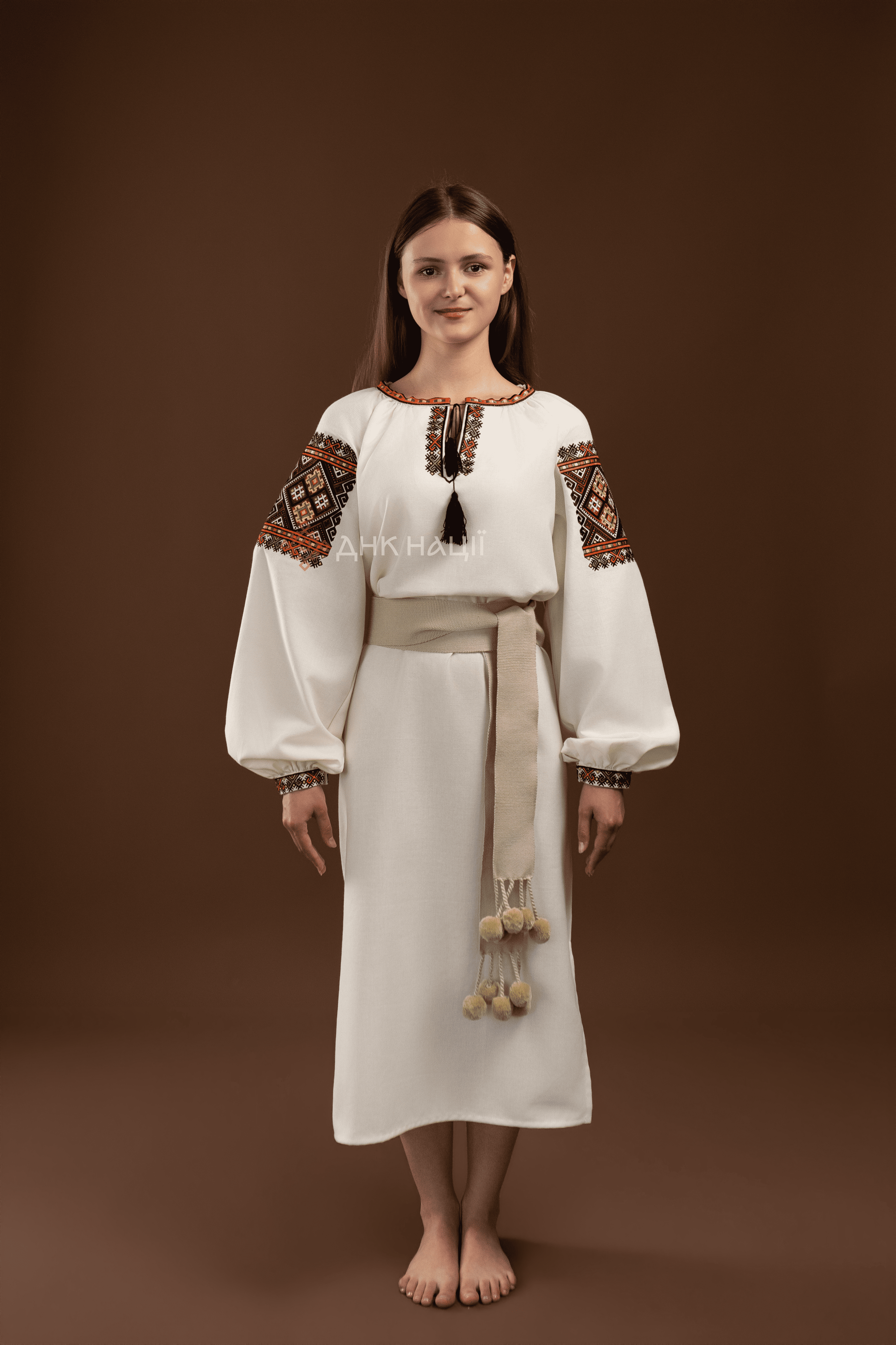 Вишита сукня "Бистриця (2)"(молочна)