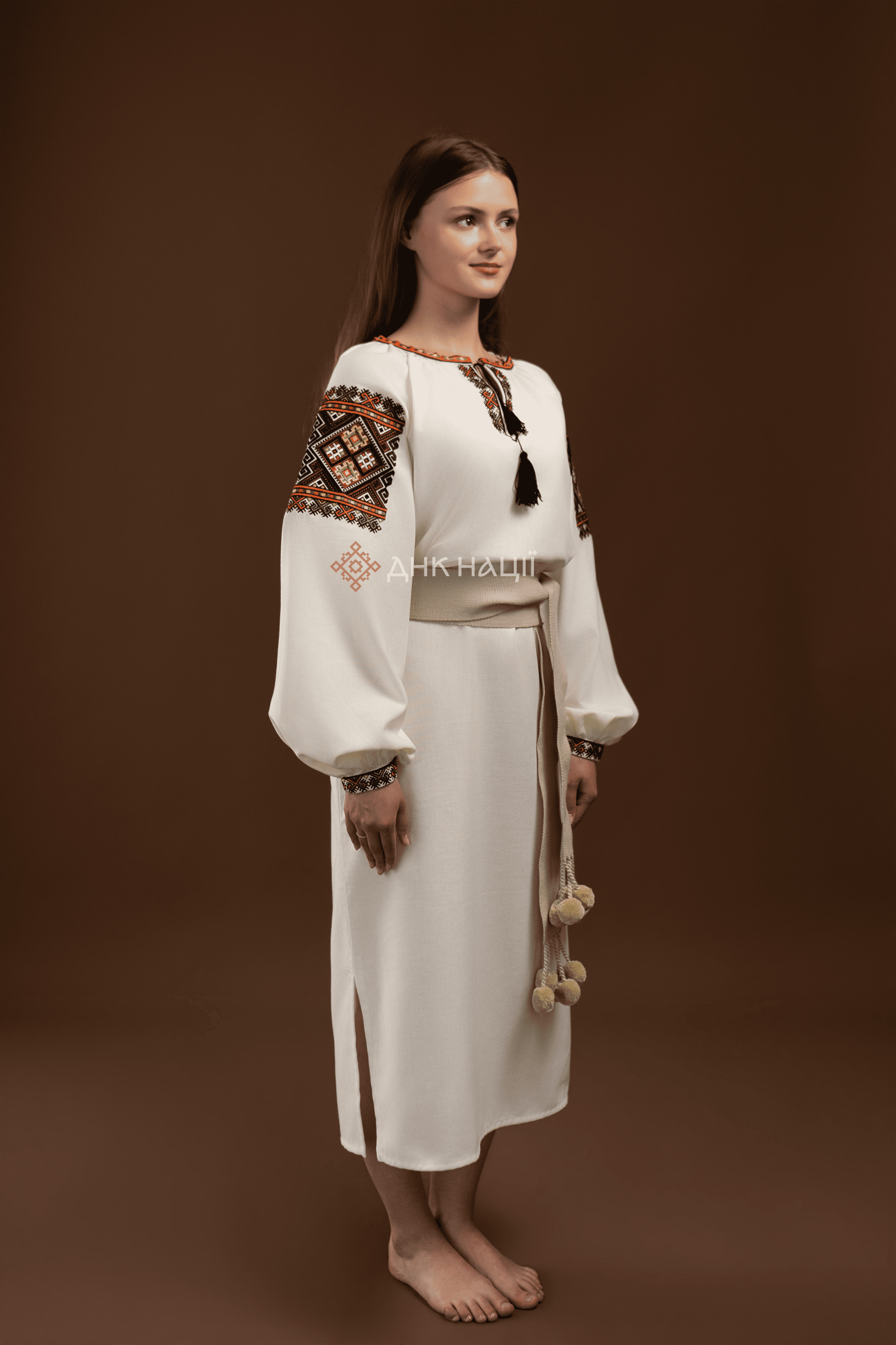 Вишита сукня "Бистриця (2)"(молочна)