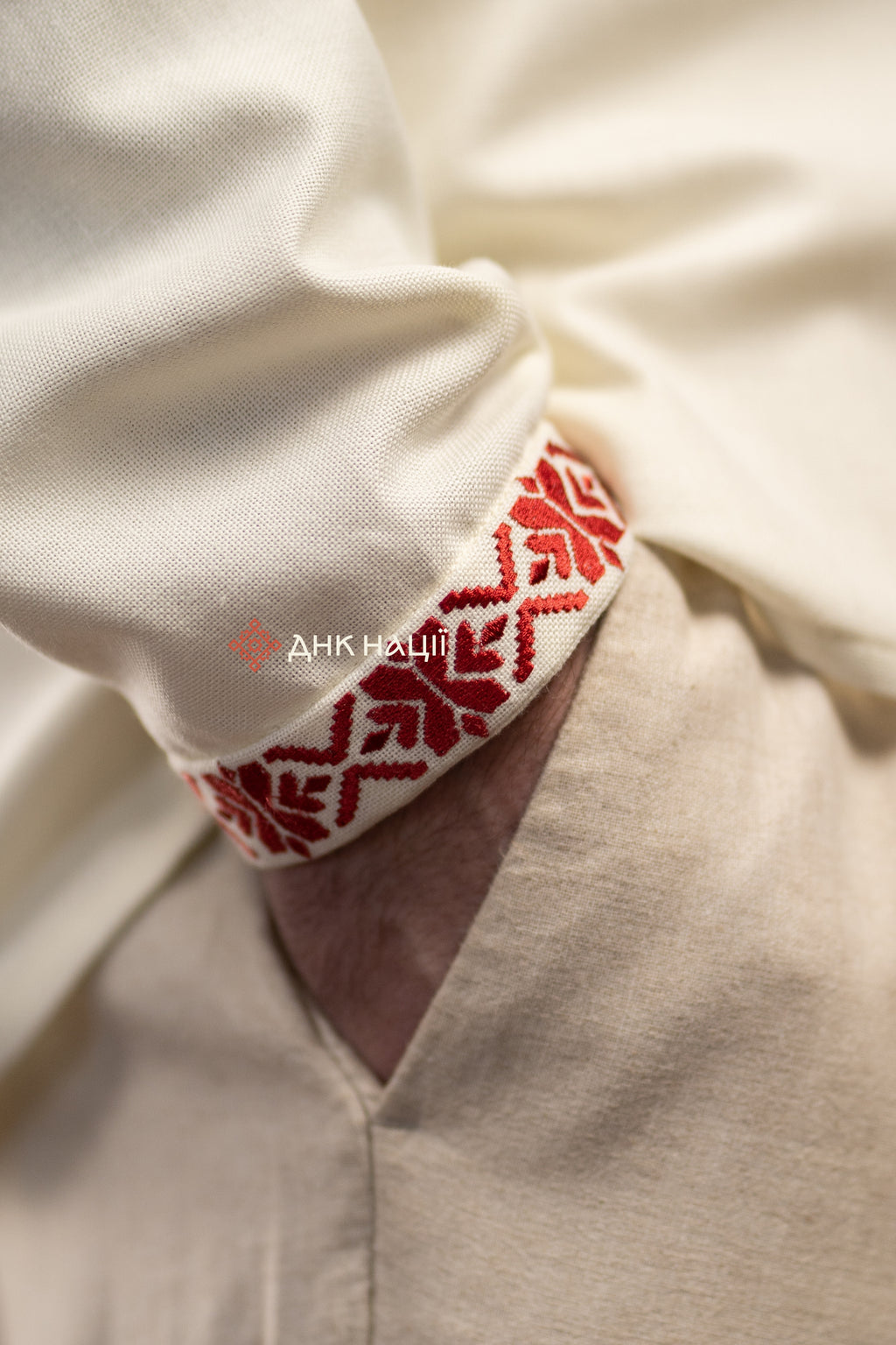 Men's Vyshyvanka "Knyazha (1)" (milky-white)
