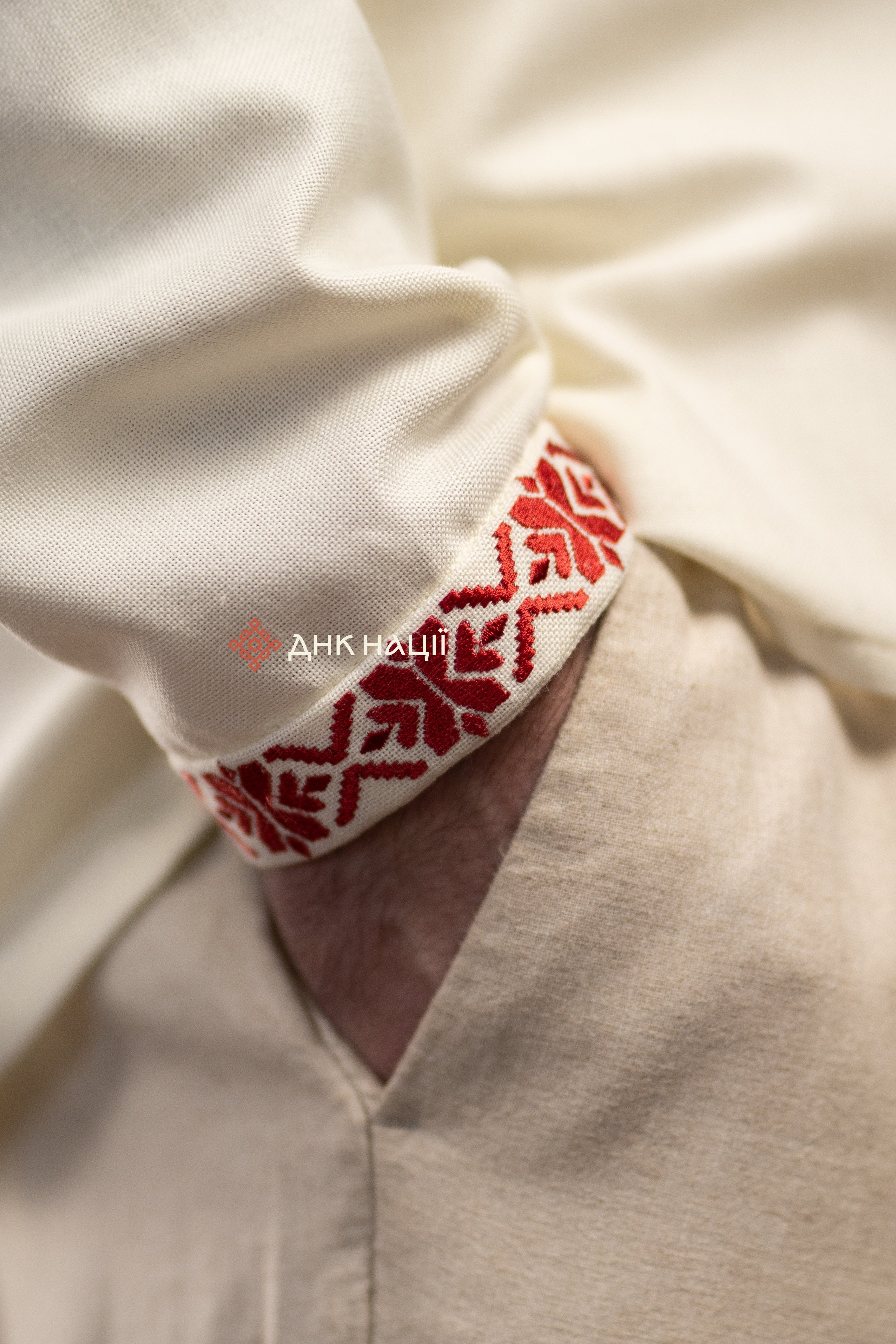 Men's Vyshyvanka "Knyazha (1)" (milky-white)