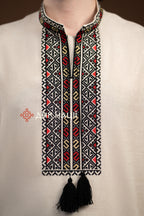 Men’s Embroidered Shirt “Cheremosh (1)” (Beige)