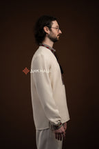 Men’s Embroidered Shirt “Cheremosh (1)” (Beige)