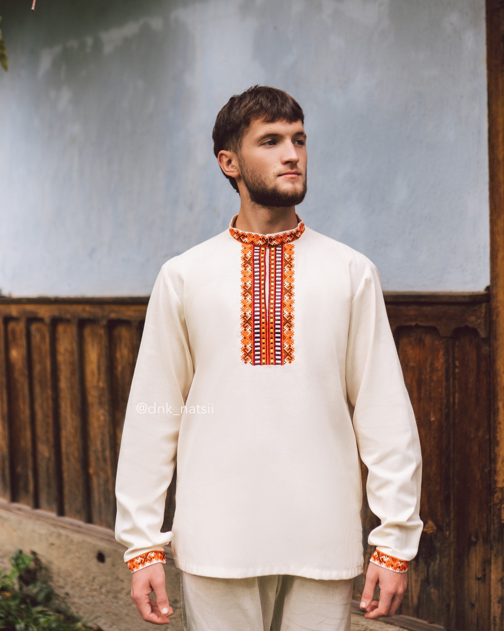 Вишиванка чоловіча "Закарпатська (2)"(молочна)