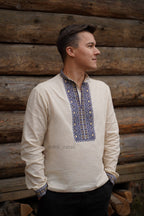 Вишиванка чоловіча "Черемош (2)"(бежева)