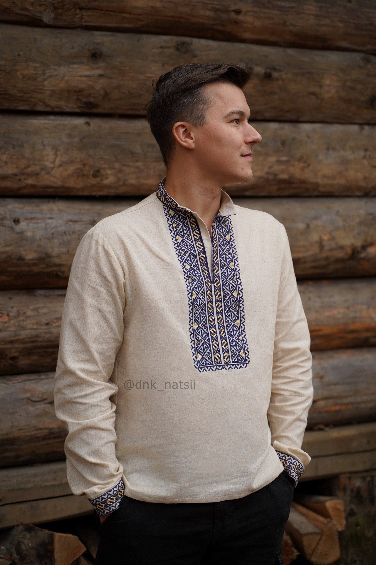 Вишиванка чоловіча "Черемош (2)"(бежева)