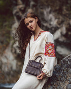 Етносумка " Табівка" коричнева - Інтернет-Магазин вишиванок ДНК Нації