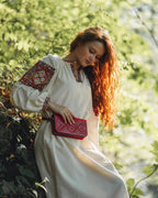 Етносумка " Ташка" червоний лак - Інтернет-Магазин вишиванок ДНК Нації