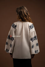 Women’s Embroidered Blouse “Zakvitchana (1)” (Gray)