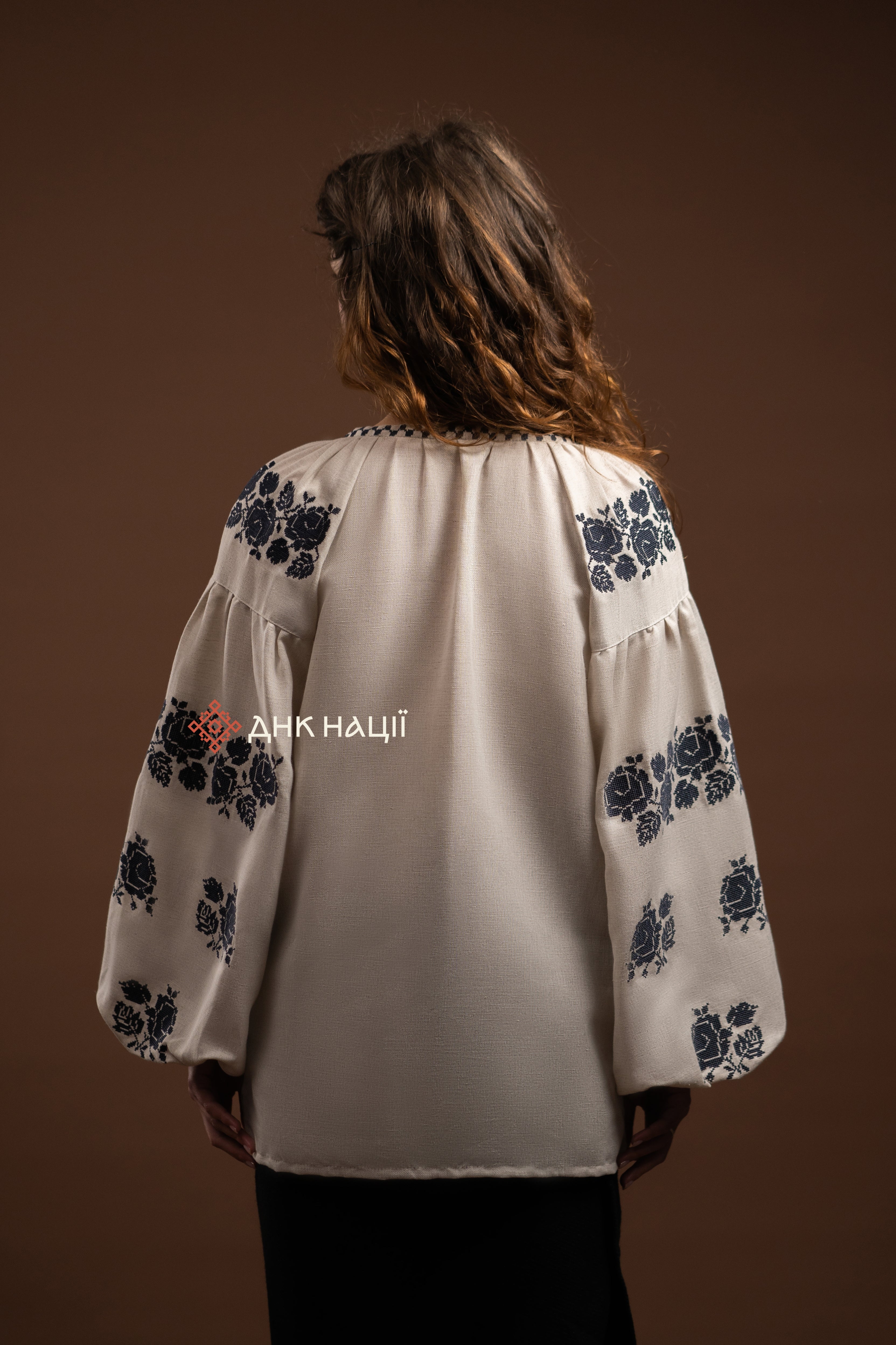 Women’s Embroidered Blouse “Zakvitchana (1)” (Gray)